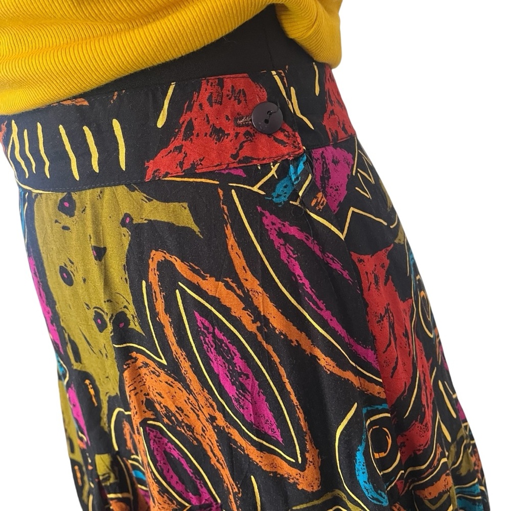80s vintage abstract midi maxi skirt size small - Picture 7 of 14